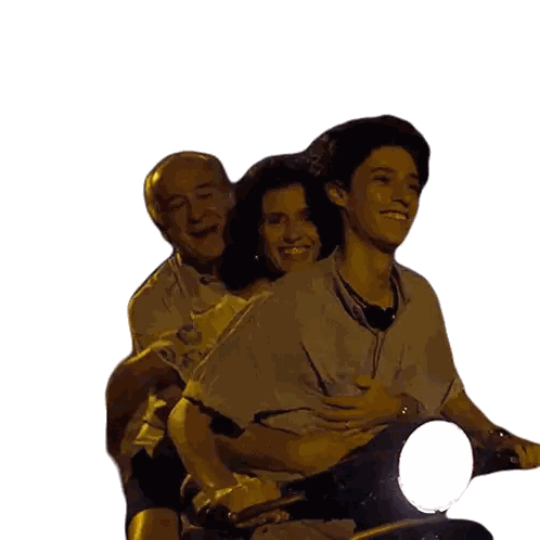 Man and Two Women on Scooter