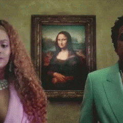 Man And Woman Before Woman Painting GIF