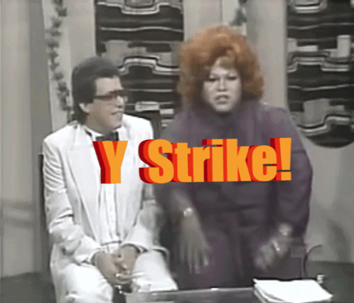 Man And Woman Before Y Strike Sign GIF