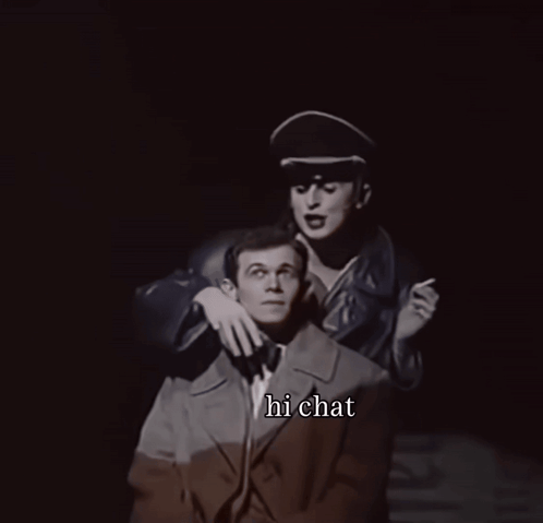 Man And Woman Black And White Hi Chat GIF