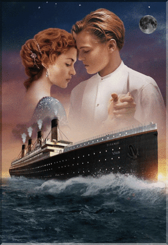 Man And Woman Dancing In Front Of The Titanic GIF