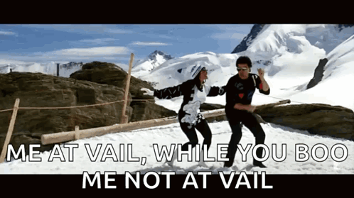 Man And Woman Dancing In Snow Me At Vail While You Boo Me Not At Vail