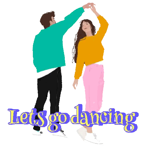 Man and Woman Dancing Lets Go Dancing