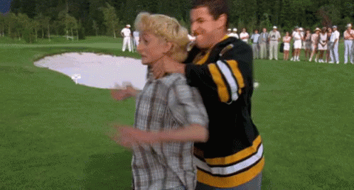 Man And Woman Dancing On Golf Course GIF
