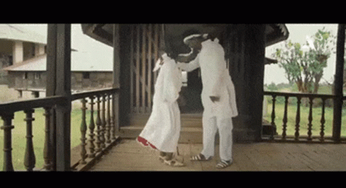 Man And Woman Dancing On Porch GIF