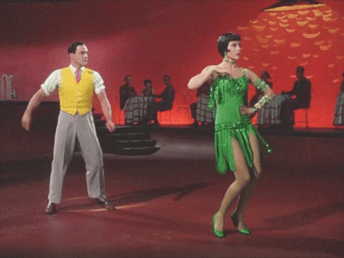 Man and Woman Dancing, Woman in Green Dress