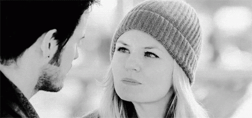 Man and Woman Eye to Eye Black and White