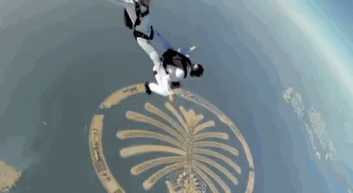 Man and Woman Flying with Logo