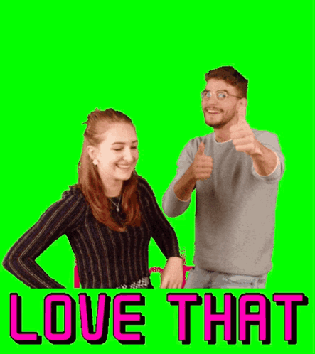 Man and Woman Giving Thumbs Up