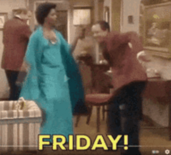 Man And Woman Happy Friday Dance GIF