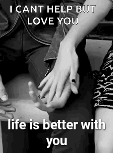 Man and Woman Holding Hands in Black and White Photo With Quote