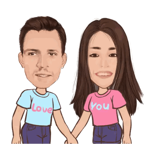 Man and Woman Holding Hands 'Love' Shirt