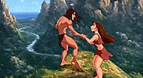 Man and Woman Holding Hands on Hill