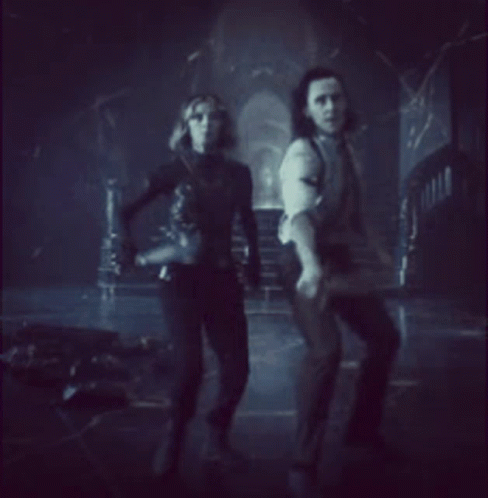 Man and Woman Holding Swords