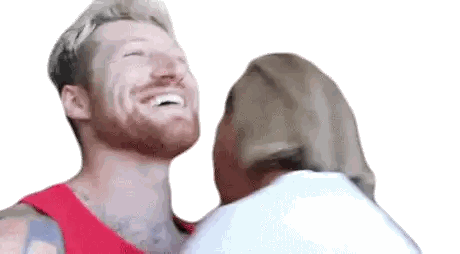 Man and Woman Hugging and Laughing