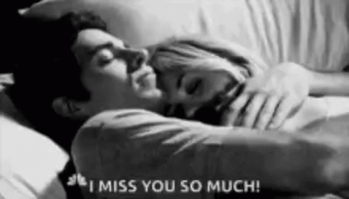 Man And Woman Hugging In Bed Black And White GIF