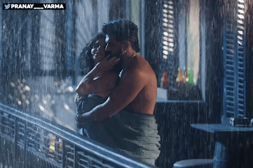 Man and Woman Hugging in Rain #Pranay_Varma