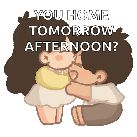 Man And Woman Hugging With You Home Tomorrow Afternoon GIF