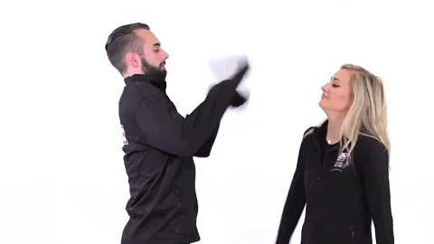 Man And Woman In A Cat Fight GIF