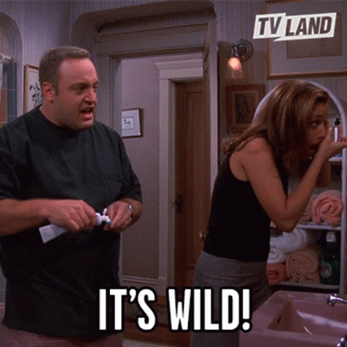Man and Woman in Bathroom Saying It's Wild