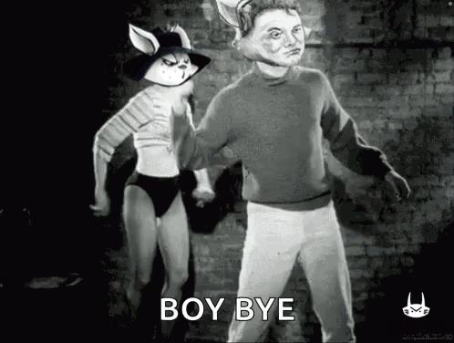 Man and Woman in Black and White Saying Boy Bye