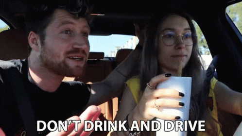Man and Woman in Car Don't Drink and Drive