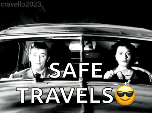 Man and Woman in Car Safe Travels