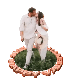 Man and Woman in Valentine Circle