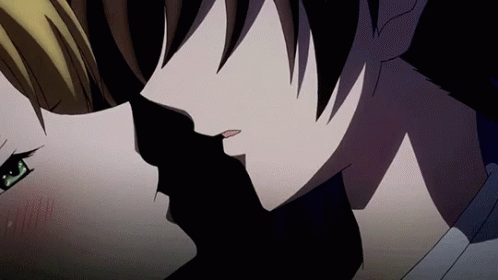 Man And Woman Kissing Anime GIF