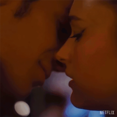 Man And Woman Kissing Close Up GIF