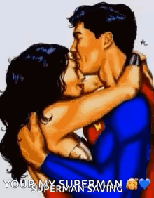 Man and Woman Kissing Hugging
