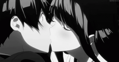 Man And Woman Kissing In Hallway GIF