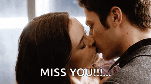Man and Woman Kissing Miss You