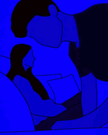 Man and Woman Kissing on Bed