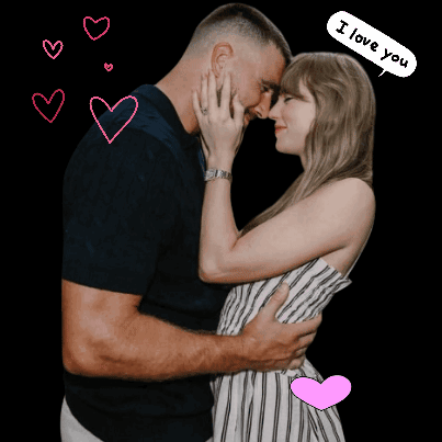 Man and Woman Kissing with I Love You Bubble
