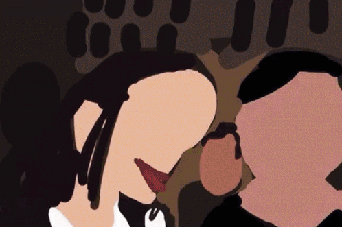 Man And Woman Kissing With Tongue Out GIF