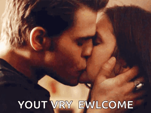 Man and Woman Kissing You 't Vry Ewlcome