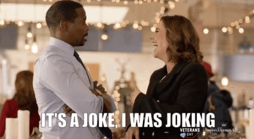 Man and Woman Laughing Joking