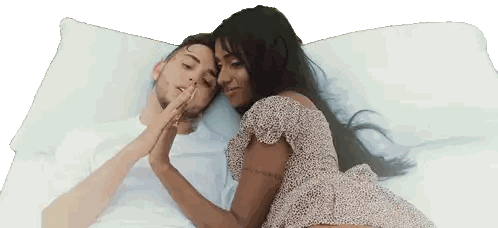 Man and Woman Laying on Bed