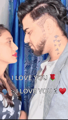 Man and Woman Looking at Each Other I Love You