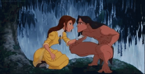Man and Woman Looking at Each Other in Rain