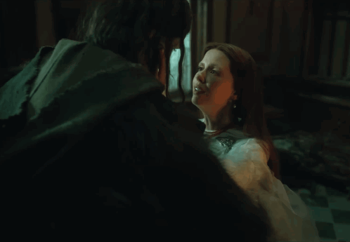 Man And Woman Looking At Each Other In White Dress GIF