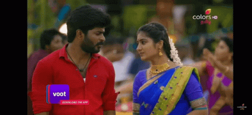 Man And Woman Looking At Each Other GIF
