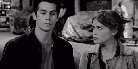 Man And Woman Looking At Each Other GIF