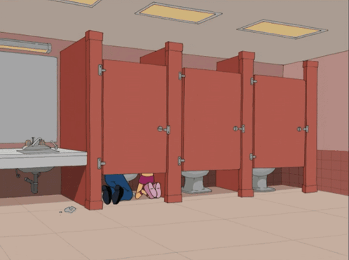 Man and Woman Looking at Toilet