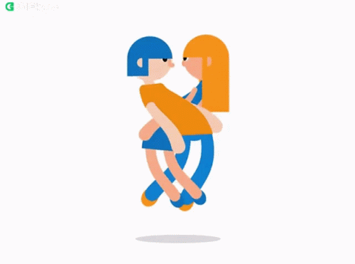 Man And Woman Looking, Blue Eye Shadow GIF