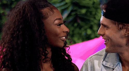 Man And Woman Looking Into Eyes Smiling GIF