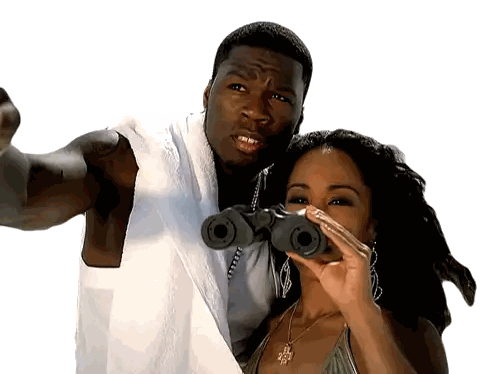 Man and Woman Looking Through Binoculars
