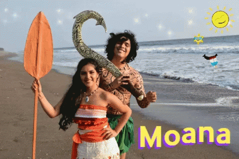 Man And Woman On Beach Moana GIF