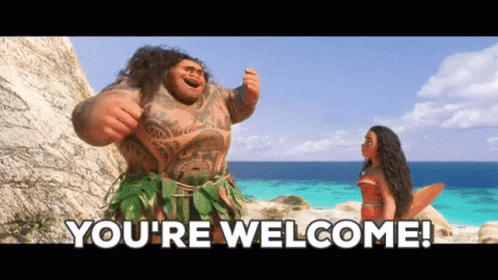 Man And Woman On Beach Saying You're Welcome GIF
